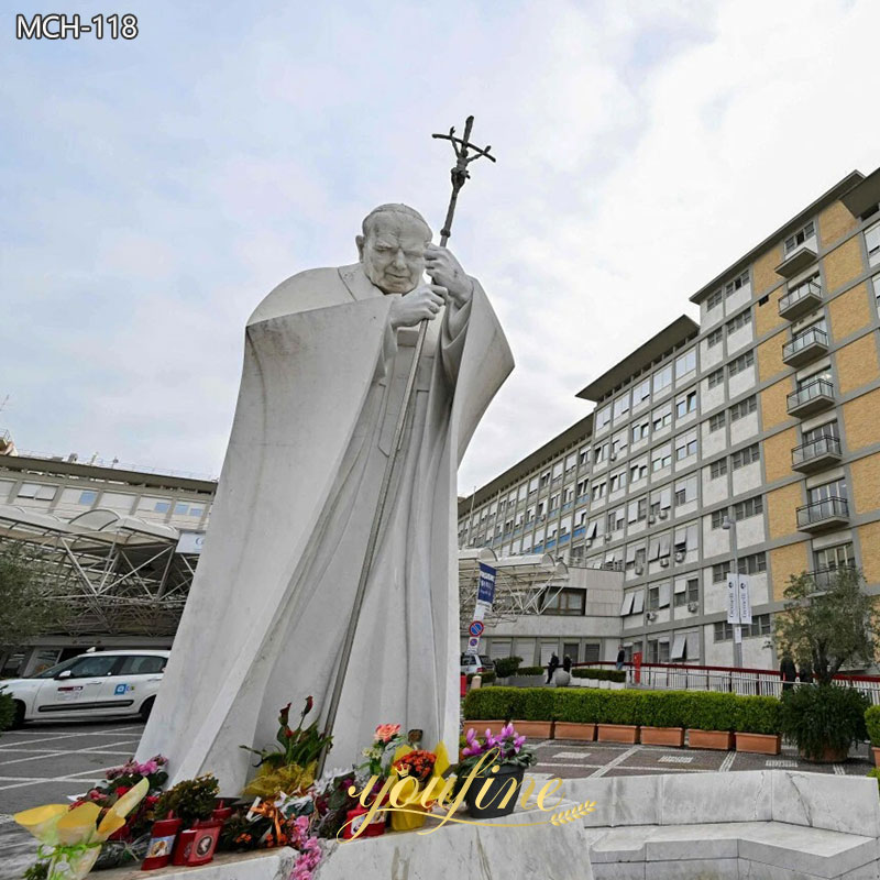 Marble Pope Francis Statue