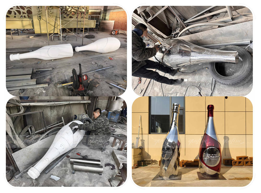 stainless steel bottle sculpture production process