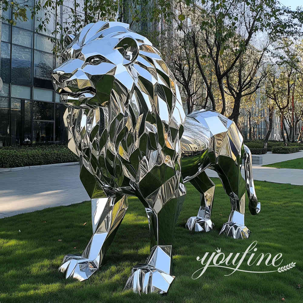 modern stainless steel lion