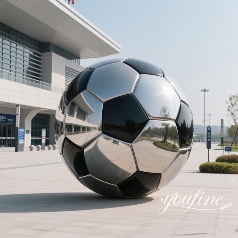 steel soccer ball sculpture