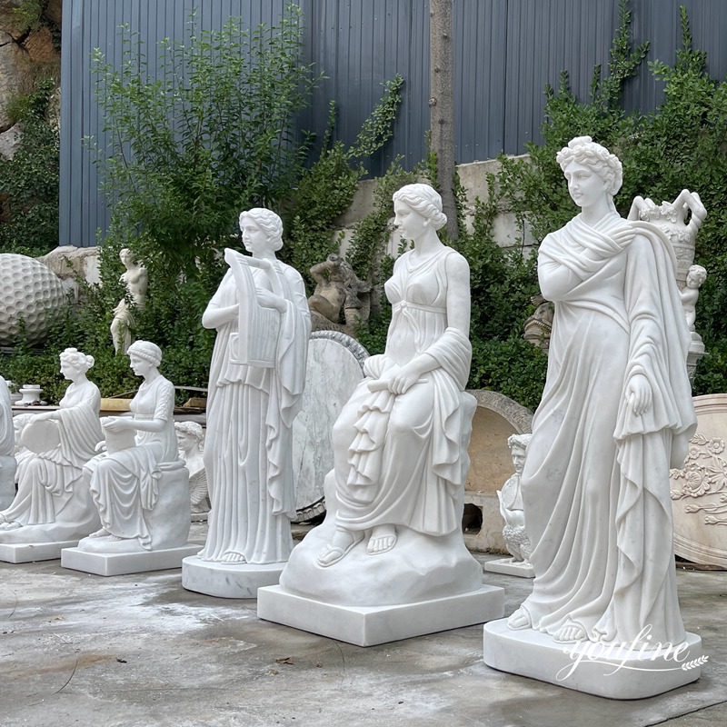 9 Marble Muse Statues