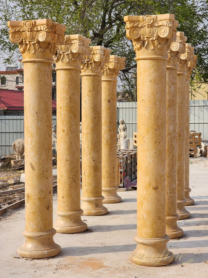 natural Beige Marble Columns for Architecture