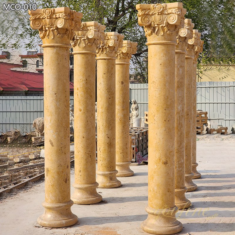 natural Beige Marble Columns for Classical Architecture