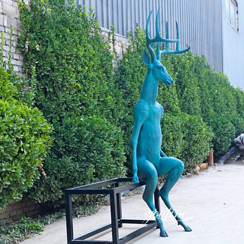 Bronze Scioto Lounge Deer Sculpture