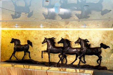 Bronze Arabian Horse Sculpture in Dubai Frame