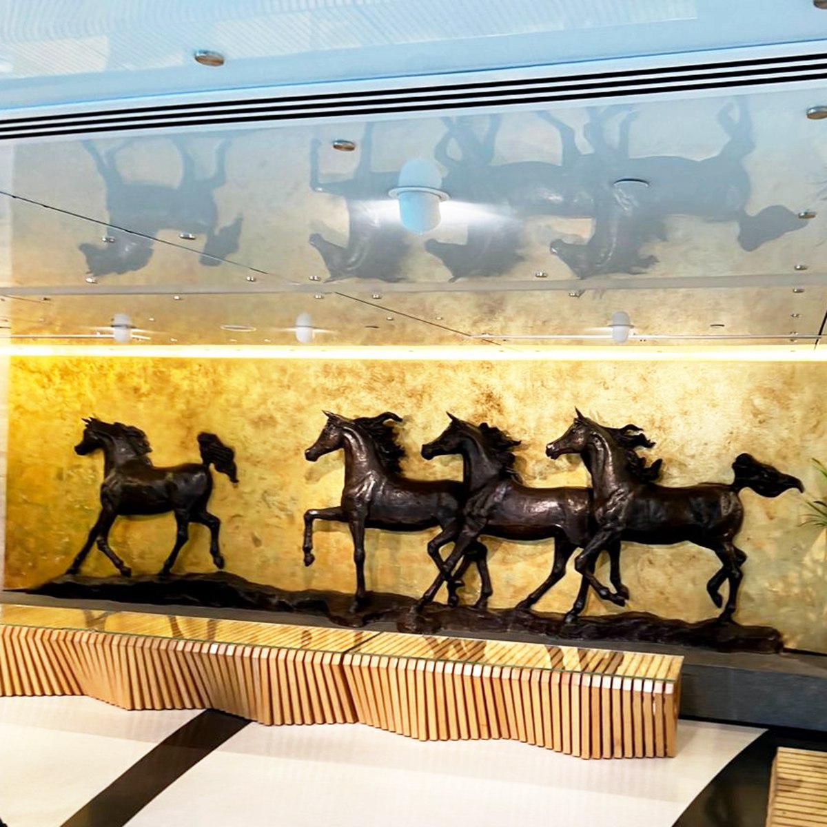 Bronze Arabian Horse Sculpture in Dubai Frame