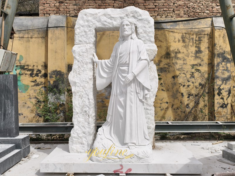 Jesus leaning on column statue