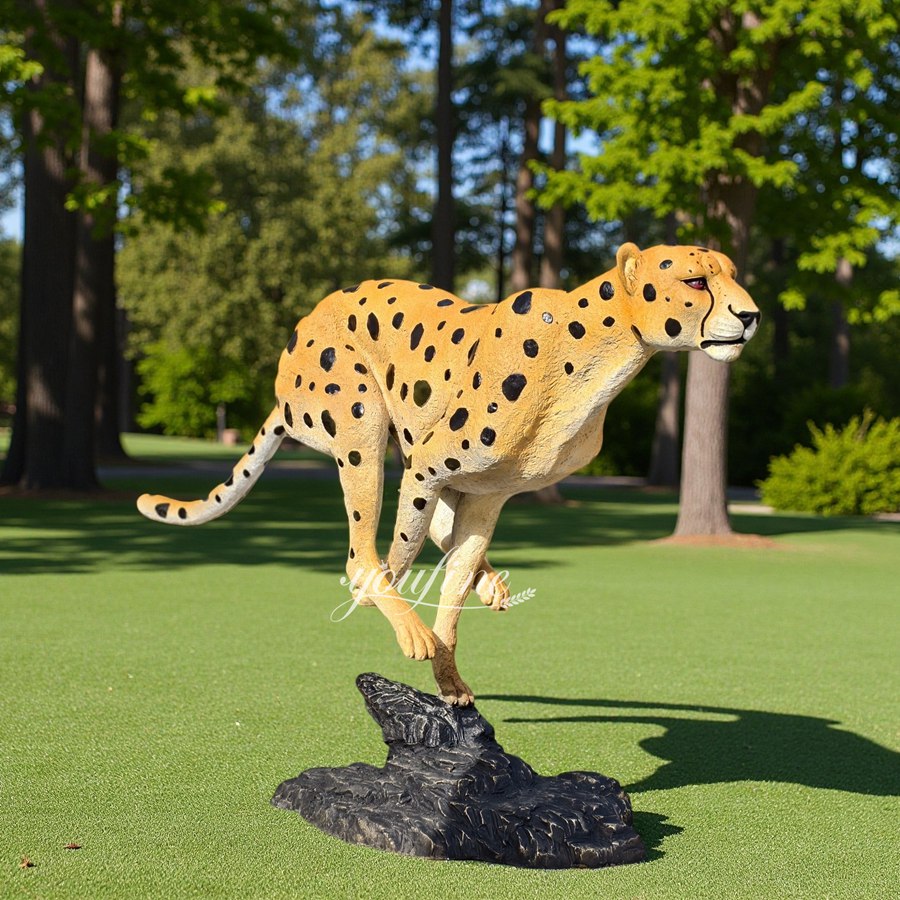 Bronze Running Life Size Cheetah Statue BAN-479