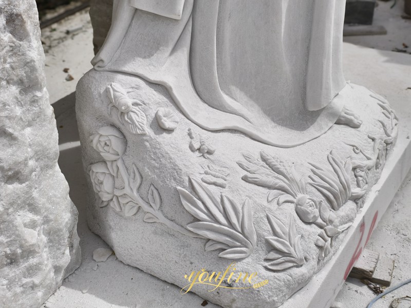 Marble Jesus leaning on column statue l details