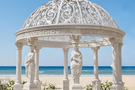 Marble White Gazebo for Coastal and Garden MGA-016
