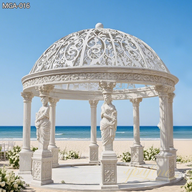 Marble White Gazebo for Coastal and Garden MGA-016