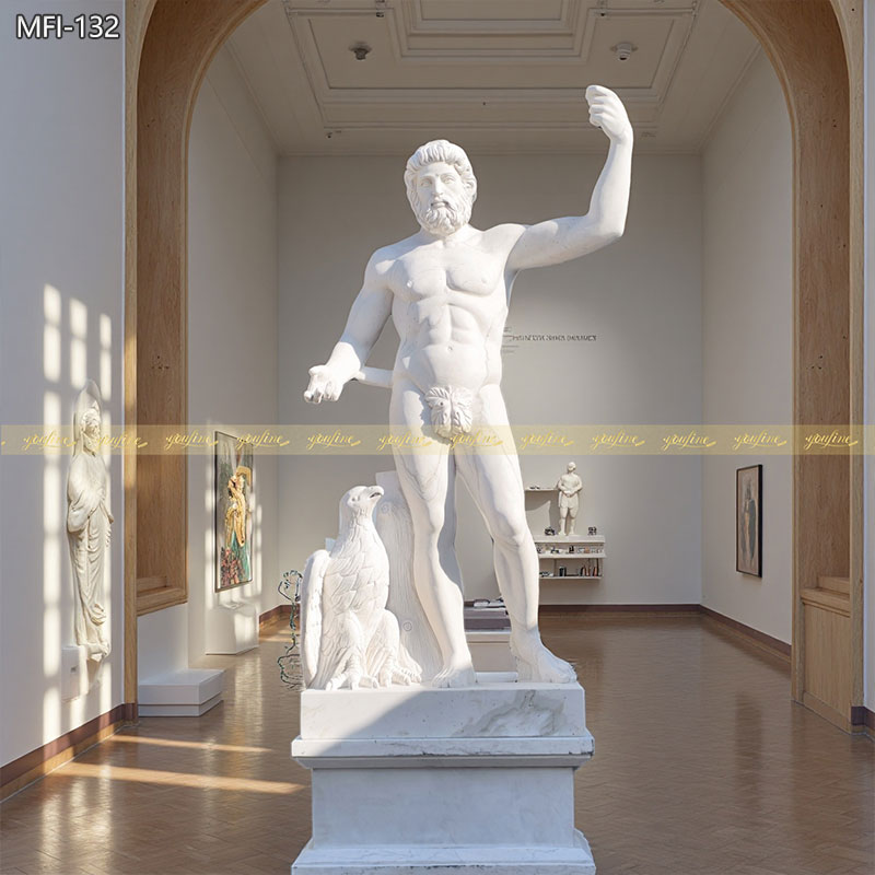 Olympia marble god zeus statue