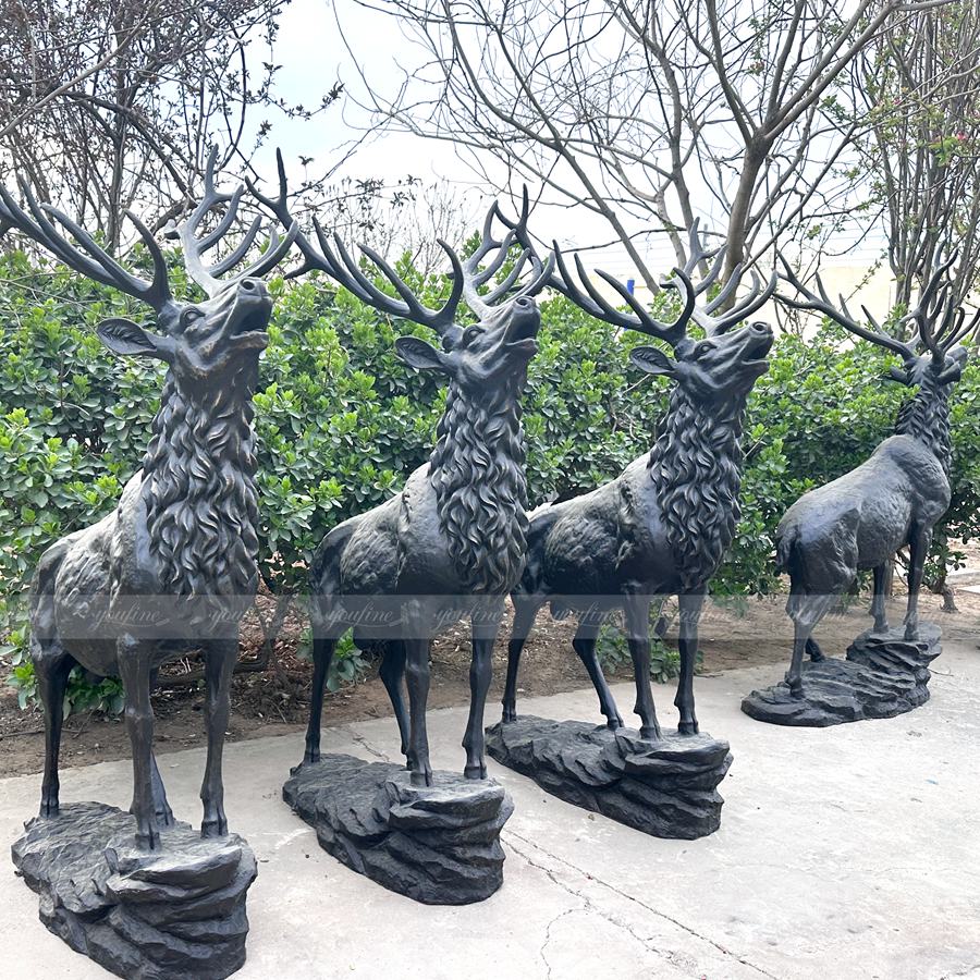 Producing a large number of bronze deer sculptures