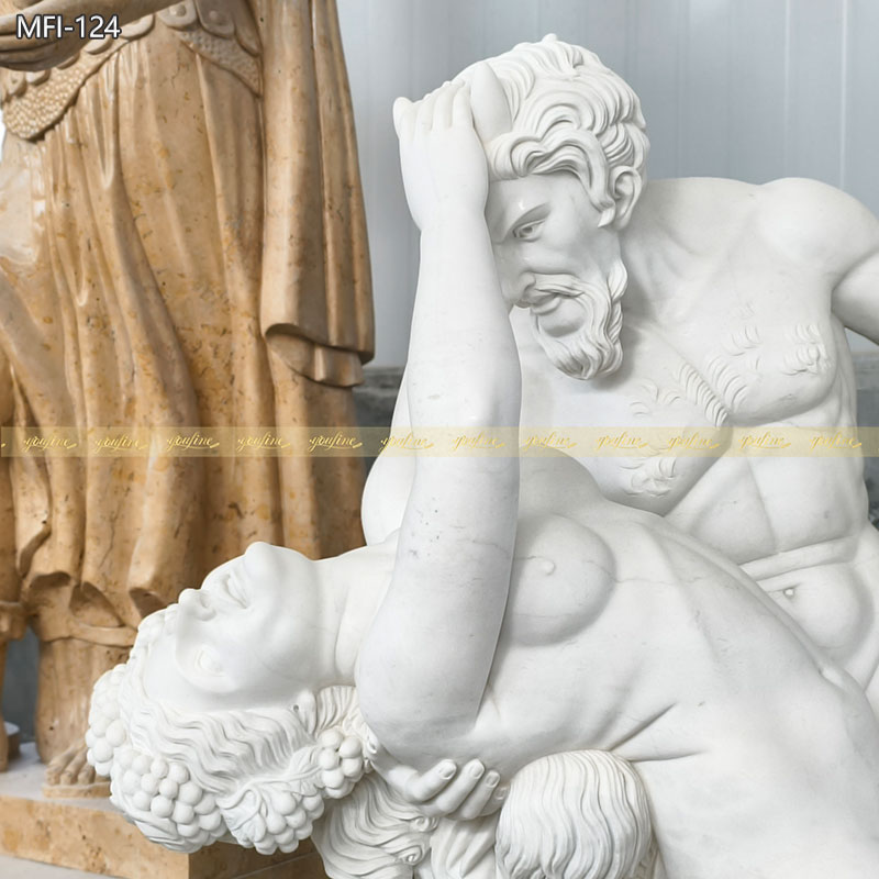 hand carved Satyr and Bacchante Statue