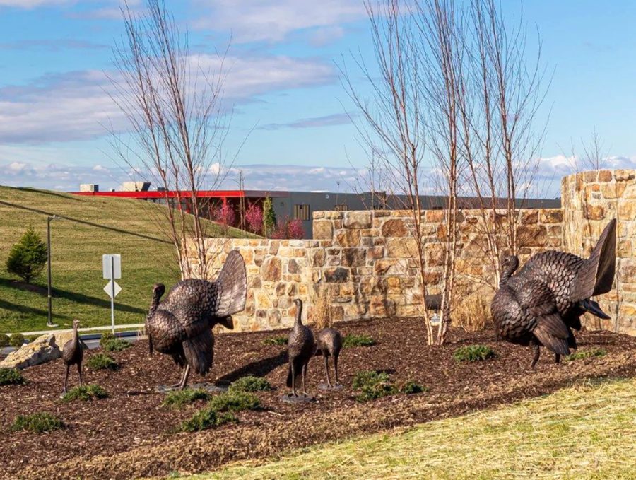 Wild Turkeys family Statues
