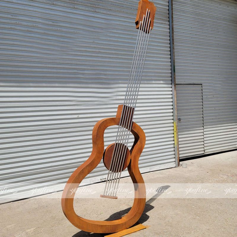 rustic steel guitar sculpture