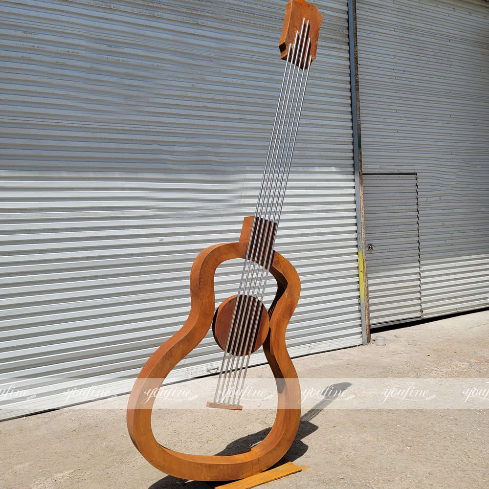 rustic steel guitar sculpture