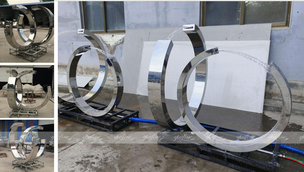 finished stainless steel metal fountains