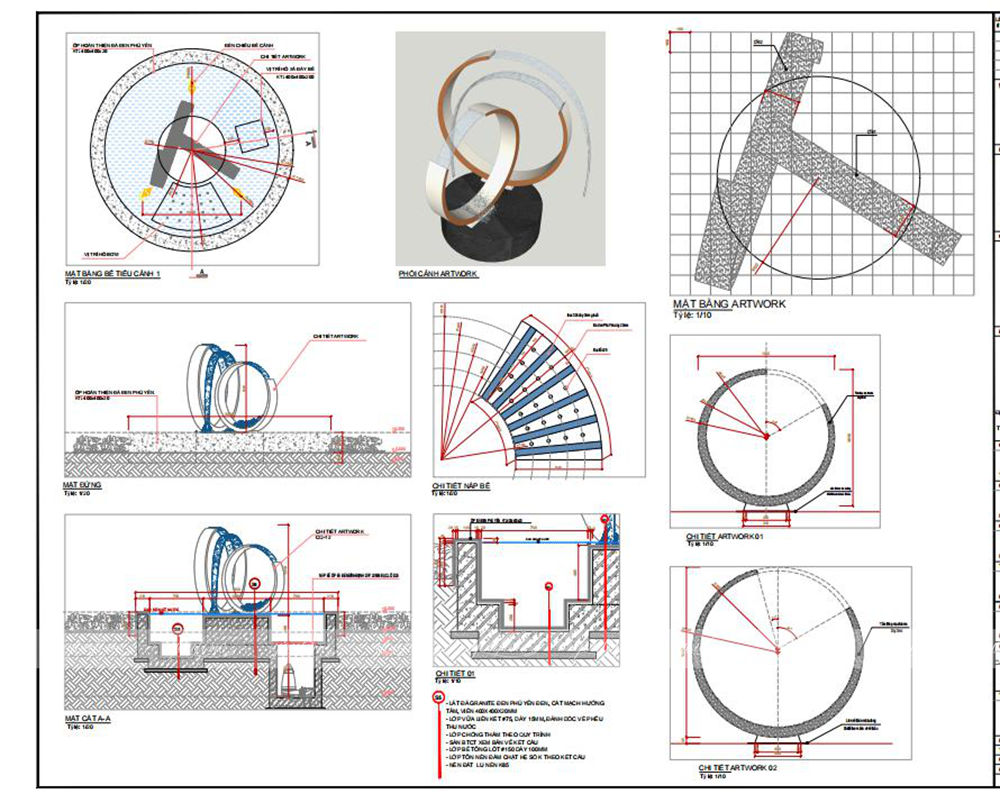 fountain sculpture drawings