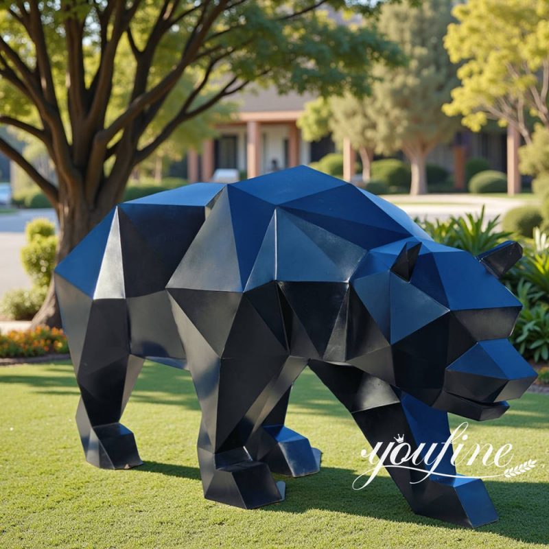 Stainless Steel Abstract Geometric Bear Sculpture