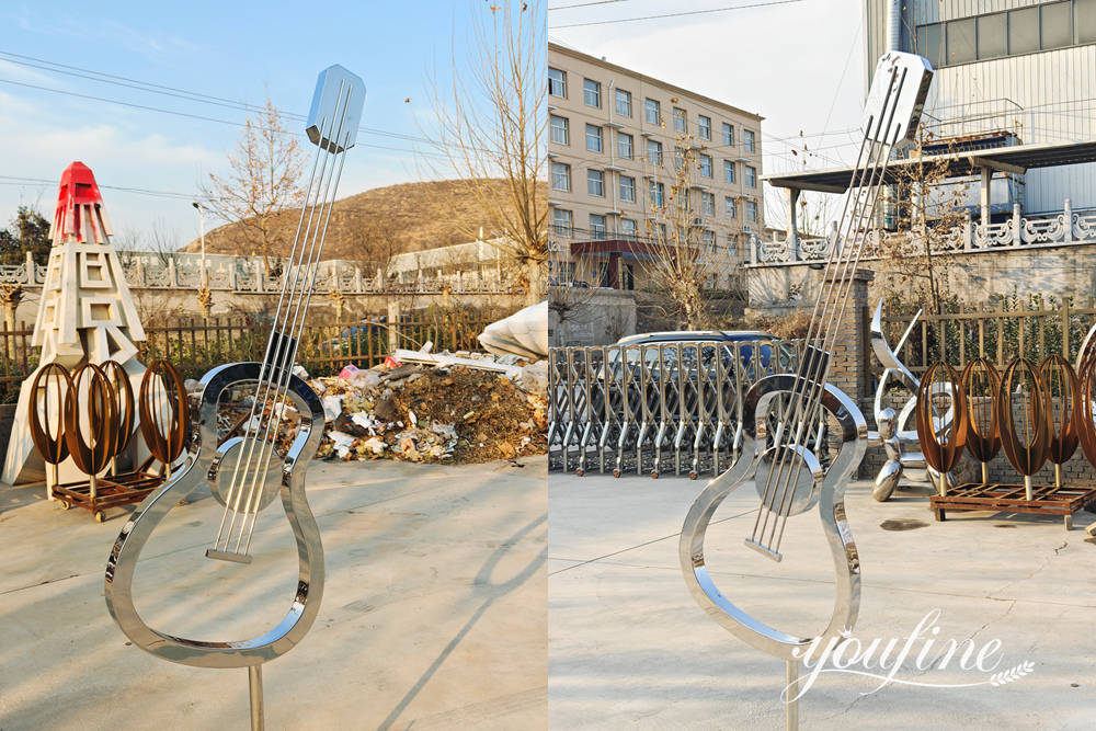 Stainless Steel guitar sculpture