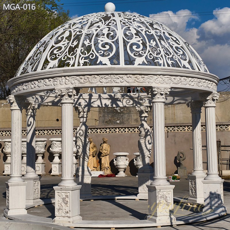 large hand carved Marble White Gazebo