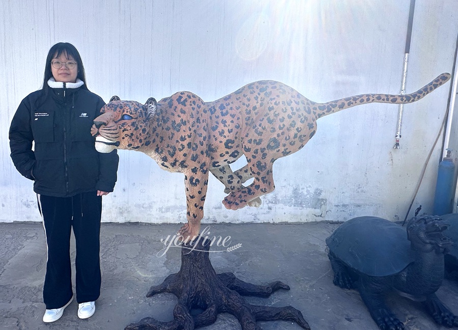 large bronze cheetah statue