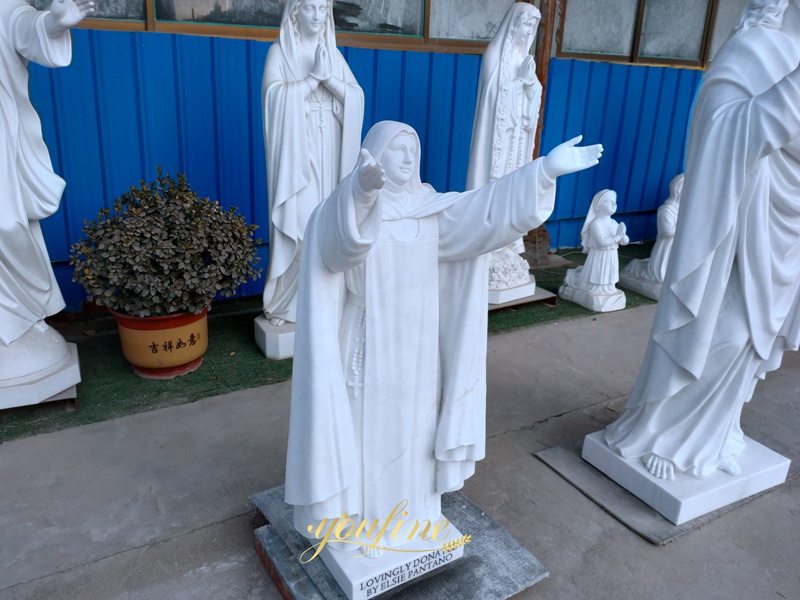 life size White Marble female saint statue