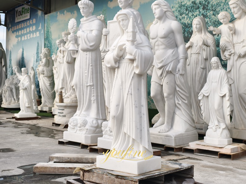 marble Saint Clare of Assisi statue