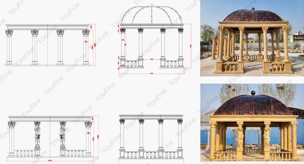 beige marble gazebo