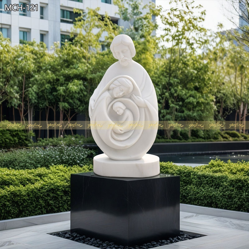 marble modern holy family statue for garden