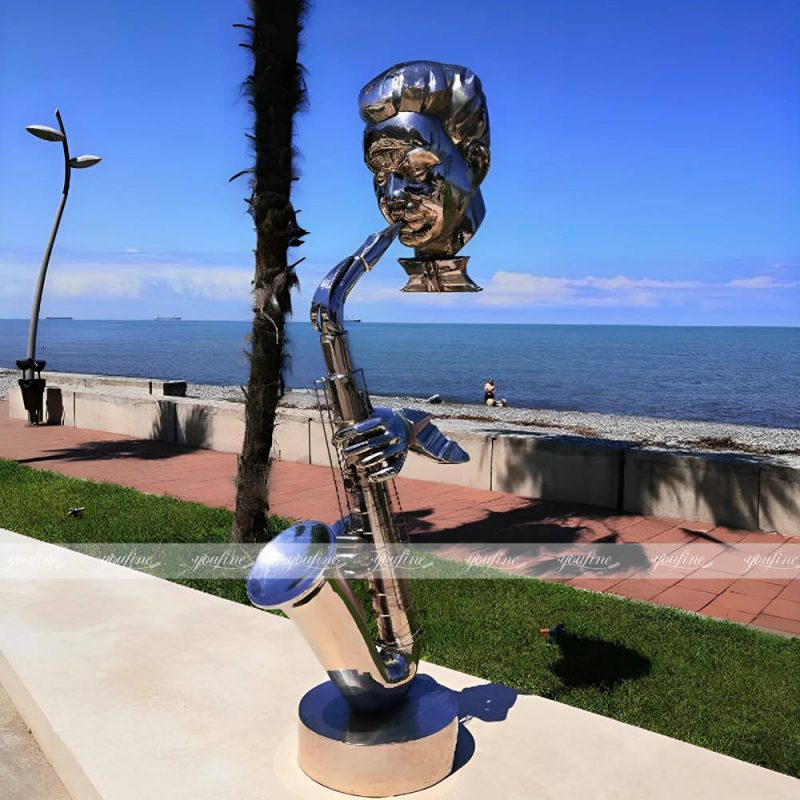 saxophone player statue