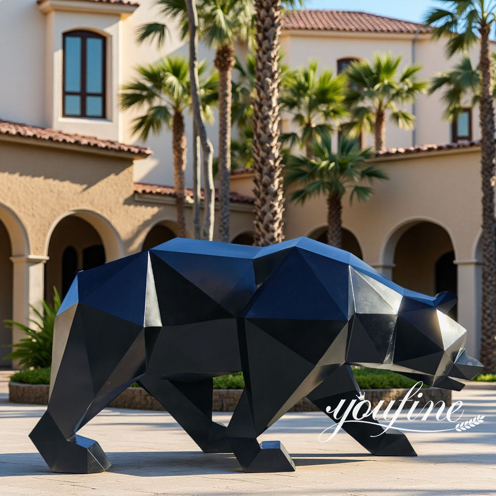 modern decorative geometric bear sculpture
