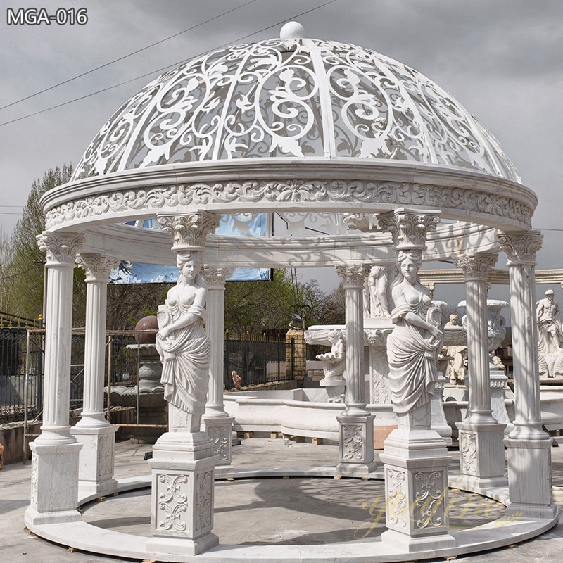 large natural Marble White Gazebo