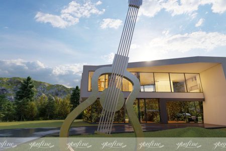 Stainless Steel Outdoor Guitar Sculpture SSO-060
