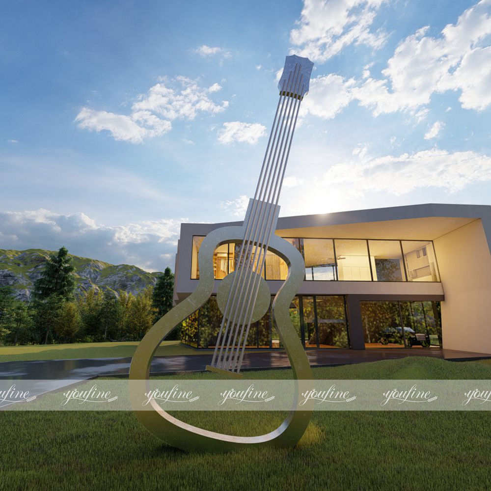Stainless Steel Outdoor Guitar Sculpture SSO-060