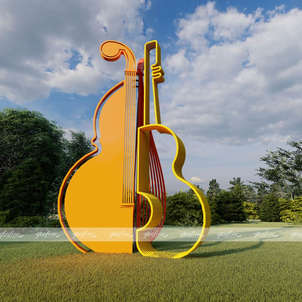 painted music instrument sculpure