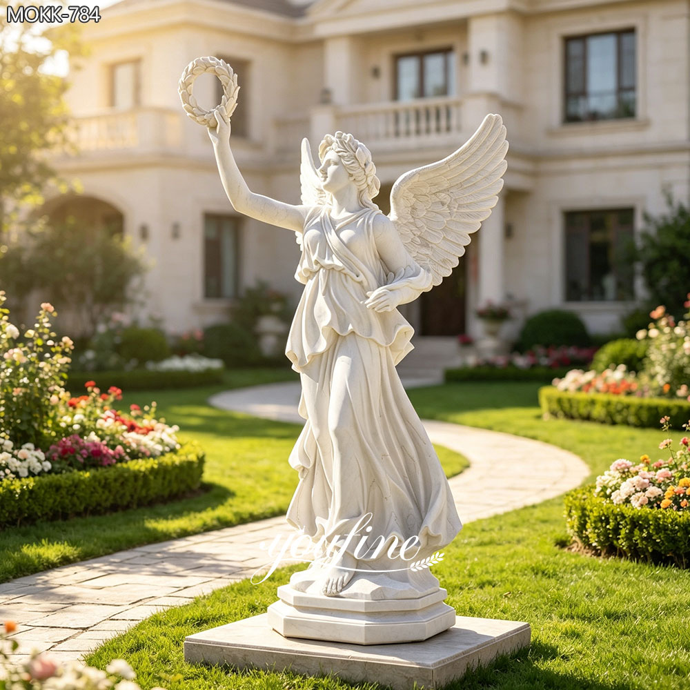 6ft Angel Statue with Laurel Wreath for garden