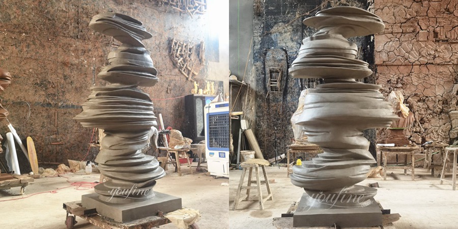Abstract Bronze Tornado Sculpture clay model