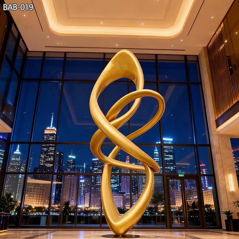 Large Bronze Abstract Line Sculpture for Hotel Lobby BAB-020