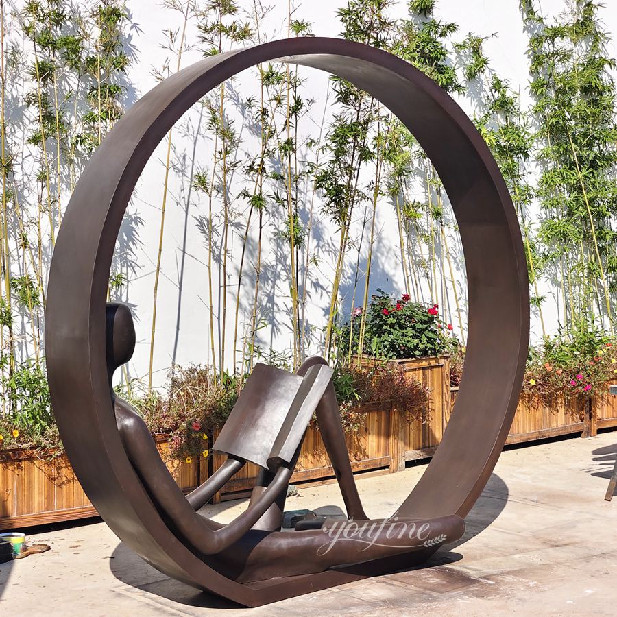 Abstract Man Reading Sculpture
