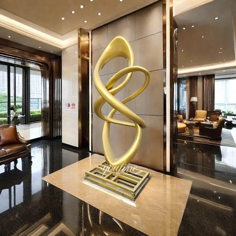 Bronze Abstract Ring Sculpture for Hotel Lobby