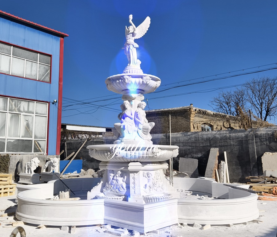 Elegant angel sculpture fountain