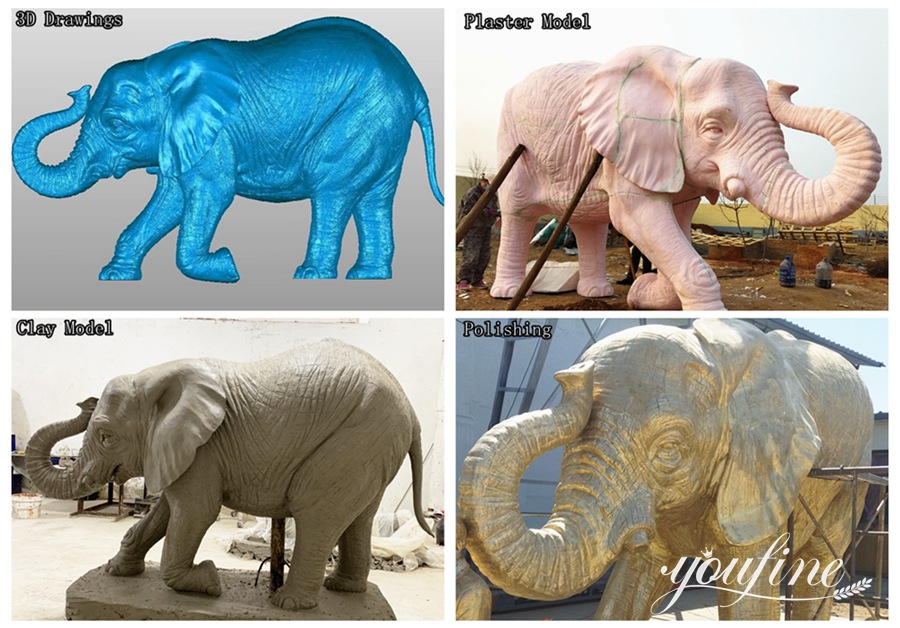 Elephant sculpture production process