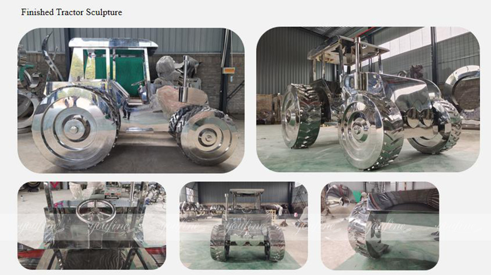 Finished large Tractor Sculpture