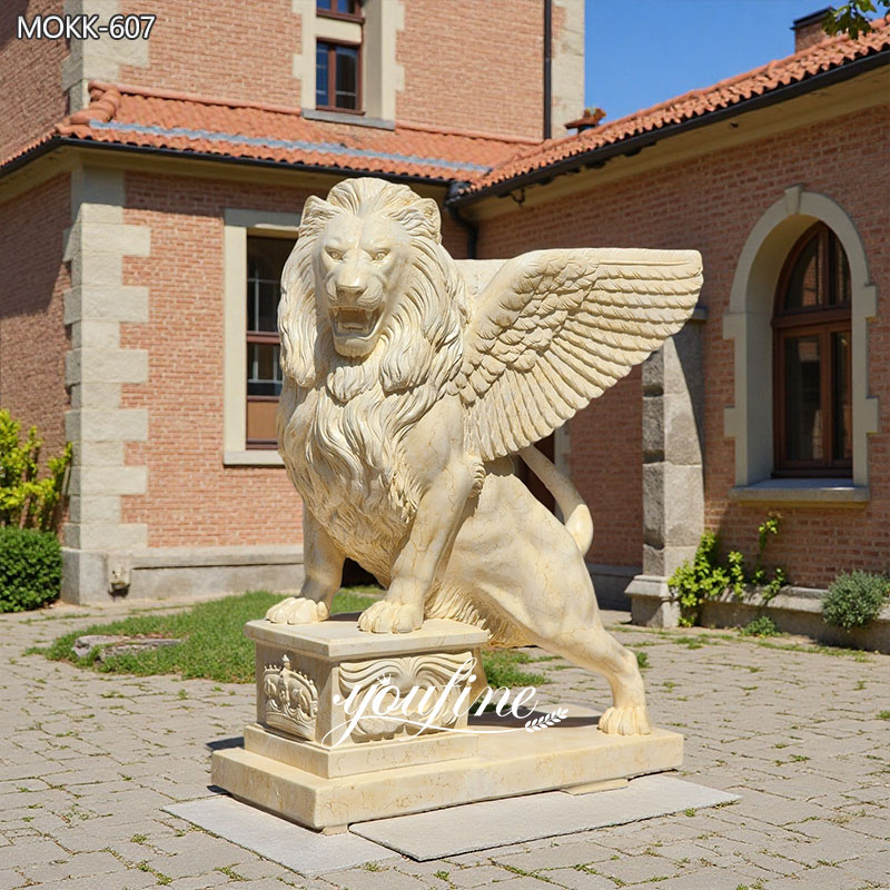 marble winged lion statue for Manor