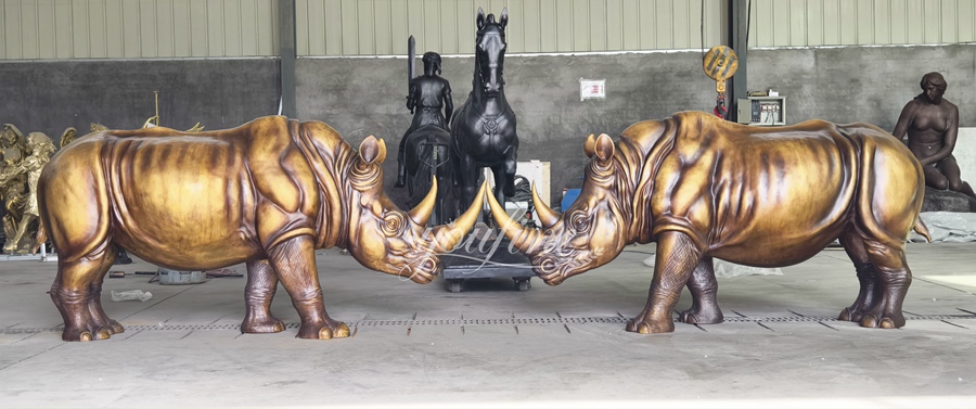 Life Size bronze rhino statue