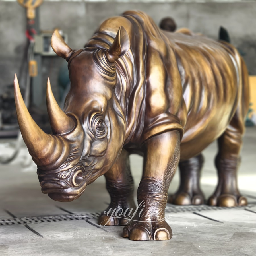 Life Size bronze rhino