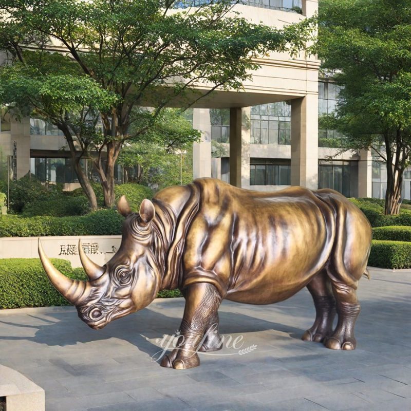Life Size rhino garden art