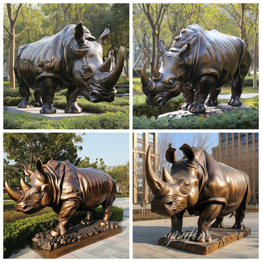 Life Size rhino garden ornament